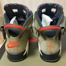 鑑定機関購入 第三者機関鑑定済 美品 Travis Scott × Nike Air Jordan 6 Retro Medium Olive ジョーダン dunk sb _画像3