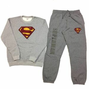 SALE ユニセックス 定価8,580円 新品正規 Ｍ スーパーマン superman 裏起毛スウェット 上下セット セットアップ