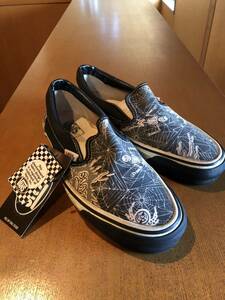 【dead stock】90s USA製 VANS バンズ スカルスパイダー スリッポン ブラック ビンテージ ヴィンテージ オールドスクール 26.5 27 