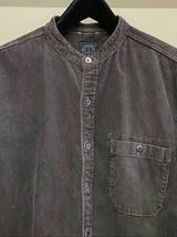 美品 hobo BAND COLLAR SHIRT COTTON CORDUROY BENGALA MUD DYED ホーボー 長袖シャツ コーデュロイ バンドカラー Mサイズ オーバーダイ_画像5