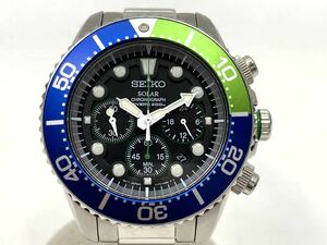  稼働品　SEIKO　セイコー　ソーラー　V175-0AD0　プロスペックス　クロノグラフ　デイト　黒文字盤