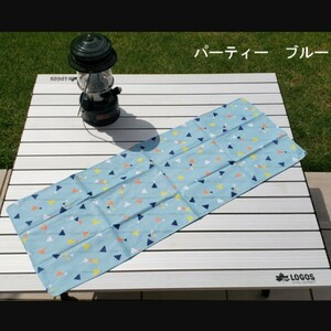 未使用　アウトドアガーゼ手ぬぐい　パーティーブルー 約90×34cm　outdoor