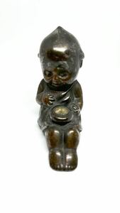 アンティーク キューピー 方位磁針 骨董 レトロ 戦前 希少 キューピー人形 当時物 日本製 インテリア 置き物 年代物 金属 東西南北 置物 