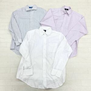 1290◎ 3点 セット Maker's Shirt KAMAKURA 鎌倉 シャツ ボタンダウン 長袖 カジュアル ホワイト パープル 無地 メンズ