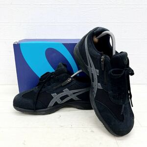 1293◎ asics アシックス HADASHIWALKE 靴 ウォーキング シューズ スニーカー サイドジップ カジュアル ブラック メンズ24.0