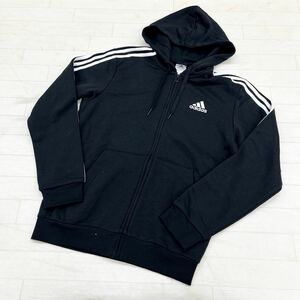 1325* adidas Adidas sport wear jacket line full Zip long sleeve one Point Logo embroidery black men's L