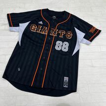 1292◎ 読売 GIANTS ジャイアンツ 原監督 88 adidas アディダス スポーツ ウェア 野球 レプリカ ユニフォーム ブラック メンズ0_画像2