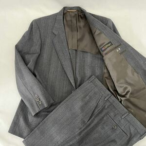 美品 アルパカ混 100BE5 LONNER ロンナー スーツ セットアップ テーラードジャケット パンツ 大きいサイズ グレー 毛100% アルパカ25%