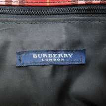 1円 ■ バーバリー ハンドバッグ レッド系 ナイロン×レザー 手提げ おでかけ お洒落 BURBERRY ■E.Bil.tI-18_画像8