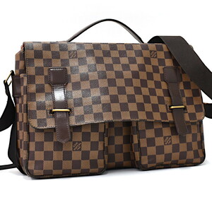 1円 ◆定価14万 良品 LOUIS VUITTON ルイヴィトン 2WAYバッグ ブロードウェイ N42270 ダミエエベヌ ブラウン◆E.Cmol.tI-12