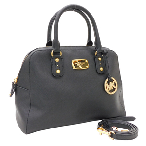 1円 ■ 極美品 マイケルコース 2WAYバッグ レザー ブラック系 お洒落 フォーマル MICHAEL KORS ■E.Bip.An-19