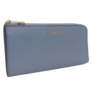 1円 ■ 極美品 フルラ 財布 903045 ブルー系 レザー バビロン L字ファスナー お出掛け お買い物 FURLA ■E.Aio.An-15