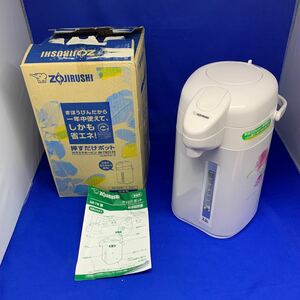 か3 象印マホービン(ZOJIRUSHI) ガラス魔法瓶 エアー ポット 卓上 保温 保冷 水量計 付き 2.2L ホワイト AB-TW22-FX 訳あり