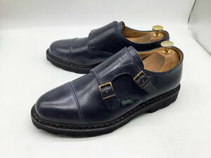 【未使用品】Paraboot パラブーツ ★ WILLIAM ウィリアム ダブルモンクドレス ネイビー UK7 ★