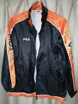 FILA ウィンドブレーカーMサイズ ジャケット フィラ ナイロン ロゴ ブラック＆オレンジ テニスウエア_画像1