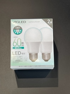 複数個対応　在庫4セット　アイリスオーヤマ　LDA7N-G-6T6-E2P　６０形　LED電球２個セット　昼白色相当　Ｅ２６口金　消費電力7.3Ｗ