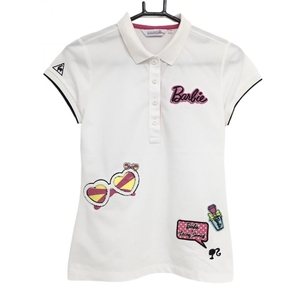 [ очень красивый товар ] Le Coq × Barbie рубашка-поло с коротким рукавом белый × розовый .... нашивка Корея модель женский S Golf одежда le coq sportif