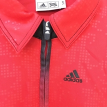 【超美品】アディダス 長袖ポロシャツ レッド 総柄 ハーフジップ レディース S/P ゴルフウェア adidas_画像3