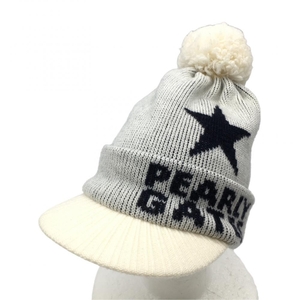 [ super-beauty goods ] Pearly Gates with brim knitted cap ivory × dark navy one part star pattern wool . bonbon attaching FR Golf wear PEARLY GATES