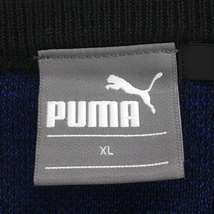 【超美品】プーマ ニットベスト ブルー×黒 グレンチェック ウール混 メンズ XL ゴルフウェア PUMA_画像4