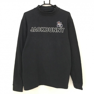 ジャックバニー×ドラえもん 長袖ハイネックシャツ 黒×白 微起毛 ストレッチ メンズ 6(XL) ゴルフウェア 2022年モデル Jack Bunny