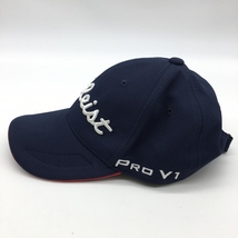 【超美品】タイトリスト キャップ ネイビー×白 PRO V1 ビッグロゴ刺しゅう フリー(57-59cm) ゴルフウェア TITLEIST_画像2