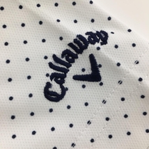 【美品】キャロウェイ 半袖ポロシャツ 白×ネイビー ドット柄 総柄 レディース L ゴルフウェア Callaway_画像3