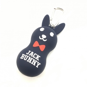 【超美品】ジャックバニー ボールケース ネイビー×白 うさぎ カラビナ付ゴルフ Jack Bunny