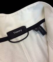 Theory セオリー ハーフジップ カットソー 長袖Tシャツ ホワイト 白 コットン ストレッチ メンズ M 送料250円_画像3