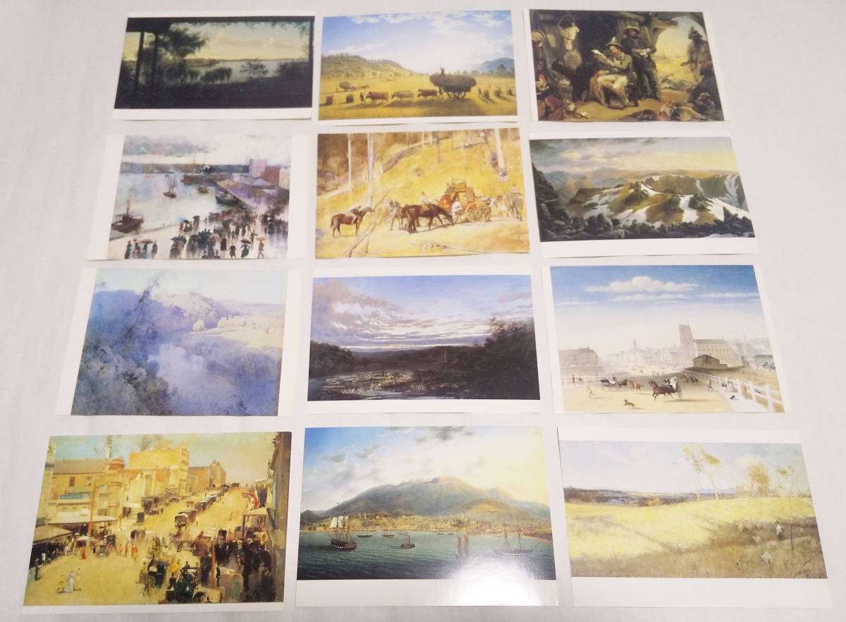Postales 200 años de pintura australiana, 12 piezas, usado, Materiales impresos, Tarjeta postal, Tarjeta postal, otros