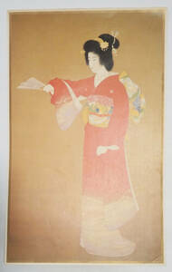 上村松園「序の舞」印刷複製画　 シートのみ　長期保管品　中古