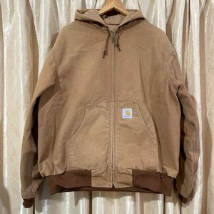 Carhartt カーハートアクティブ パーカー ジャケット サイズXL ブラウン系 USA製 ダック地 THERMAL-LINED