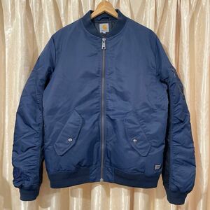 カーハート Carhartt MA-1 ASHTON BOMBER JACKETジャケット サイズXL ネイビーブラック切り替えし 中綿