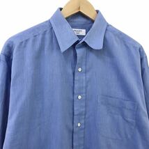 m469-59 大きいサイズ BROOKS 346 ブルックスブラザーズ 長袖 シャツ ワイシャツ カッターシャツ トップス 紳士 ブルー メンズ 16-33_画像3