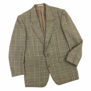 m465-39 Christian Dior MONSIEUR クリスチャンディオールムッシュ チェック 柄 テーラードジャケット ベージュ系 メンズ 紳士 93-80-170