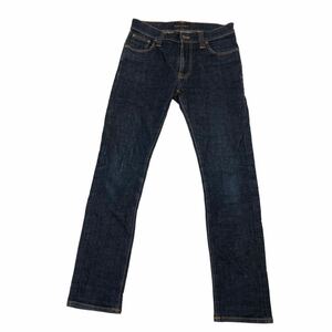 H692 良品 Nudie Jeans ヌーディージーンズ N611 THIN FINN デニム パンツ ジーンズ Gパン インディゴ ネイビー系 メンズ 31