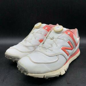 M2226 NEW BALANCE ニューバランス 574 ゴルフシューズ スパイク シューズ BOA ボア US7/24.0cm ホワイト サーモンピンク WGB574WC