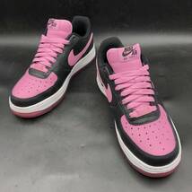 M2238 良品 NIKE ナイキ BY YOU AIR FORCE 1 LOW ローカット スニーカー レディース US7/24.0cm ブラック ピンク 靴 シューズ _画像4