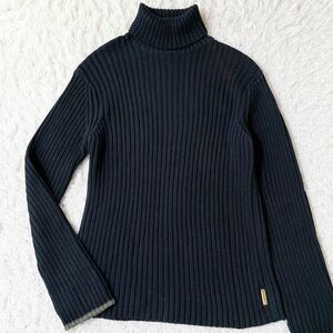 美品!!Lサイズ!!アルマーニエクスチェンジ【肉厚ニット】ARMANI JEANS タートルネック ニット セーター ケーブル ストレッチ◎ 厚手 メンズ