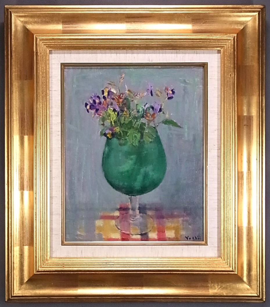 ★Junji Yoshii Ölgemälde Nr. 3 Torenia-Blume, Mitglied der Kunstakademie★Elegantes und niedliches Werk, Größe, die leicht auszustellen ist, Malerei, Ölgemälde, Stilllebenmalerei