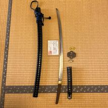 5 刀 無名 刀剣 目くぎ穴1個 長さ61.8cm 反り1.4cm 登録証 約0.6kg_画像1