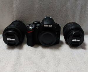 Nikon ニコン デジタル一眼レフカメラ D3200 Wレンズ付属 18-55mm 55-200mm ショット数１４２９枚