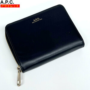 A.P.C. A.P.C. outlet * new goods PXAWV F63029 folding twice purse leather compact wallet lady's men's free shipping 