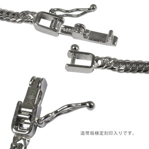 Pt850 喜平 6面ダブル 12g 50cm 中折れ金具 造幣局検定刻印入 プラチナ ネックレスチェーン 2.46mm幅 キヘイ 喜平ネックレス 新品の画像5