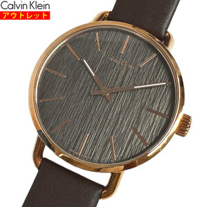 Calvin Klein Calvin Klein wristwatch new goods * outlet K7B216G3i-bn quartz men's Brown leather band leather belt parallel imported goods 