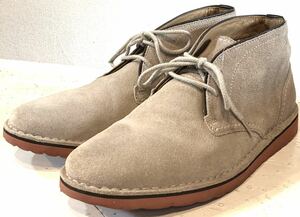 CLARKS☆デザートブーツ☆チャッカブーツ☆本革☆レザー☆スウェード☆ロゴデザイン☆パイピング☆クラークス☆定価25,000円 ベージュ 美品