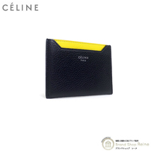 セリーヌ （CELINE） バイカラー カードケース カードホルダー 名刺入れ 10781 旧ロゴ ブラック×イエロー（新品）_画像1