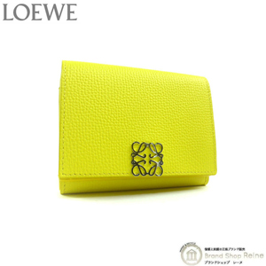 Loewe Anagram Tribold 6CC Кошелек Compact Трехвопроводный кошелек C821TR2X02 Лимон (новый)