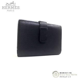 エルメス （HERMES） ジュラ トゴ ブラック □C刻 ヴィンテージ コンパクト 二つ折り 財布（中古）