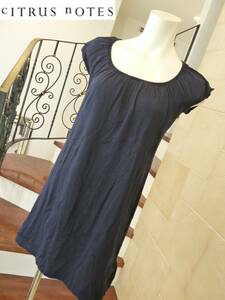  new goods CITRUS NOTES( Citrus Notes )* navy blue navy short sleeves tunic One-piece S